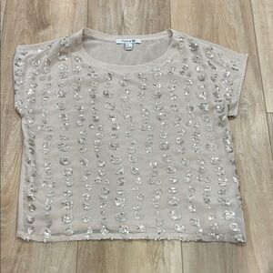 Forever 21 Beige Sequin Blouse